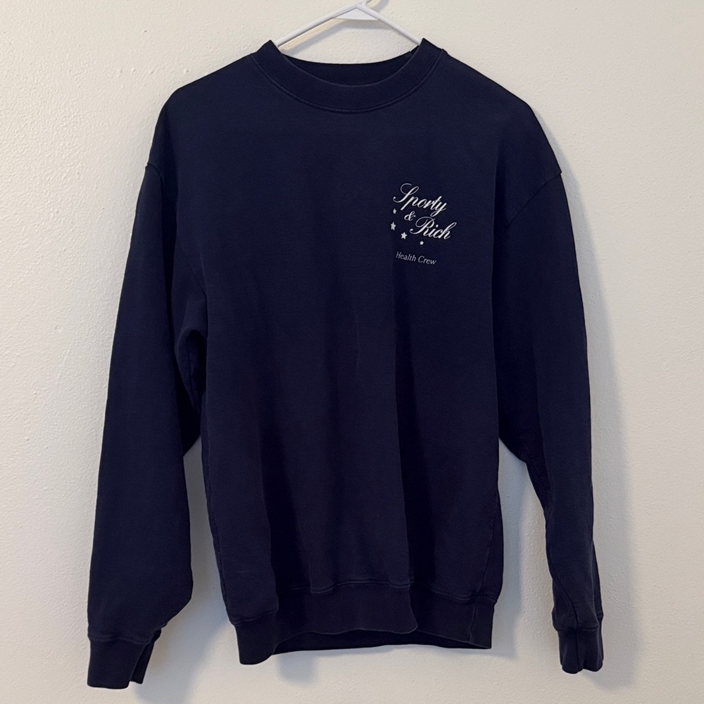 100% Cotton Sporty and Rich Navy Sweatshirt